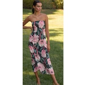 Grace Gillespie Strapless Floral Lined Dress From Anthropologie Size Small